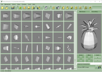Showing thumbnails and a preview of 3D meshes.